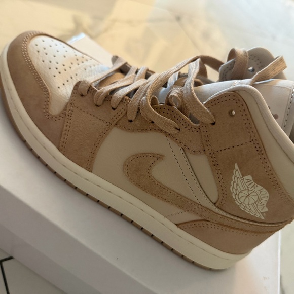 Jordan High-Top Sneaker in Beige and Cream - Picture 3 of 6